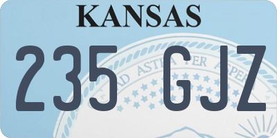 KS license plate 235GJZ