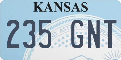 KS license plate 235GNT