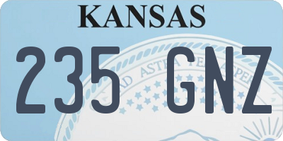 KS license plate 235GNZ