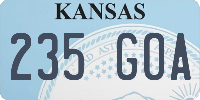 KS license plate 235GOA