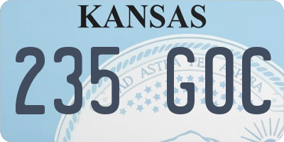 KS license plate 235GOC