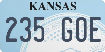 KS license plate 235GOE