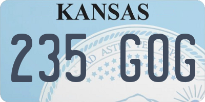 KS license plate 235GOG