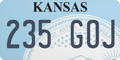 KS license plate 235GOJ