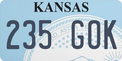 KS license plate 235GOK