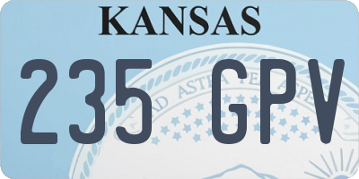 KS license plate 235GPV