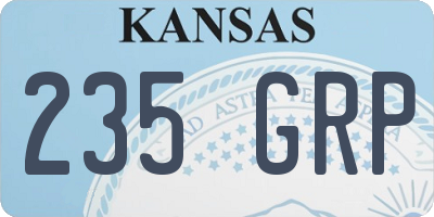 KS license plate 235GRP