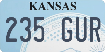 KS license plate 235GUR