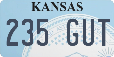 KS license plate 235GUT