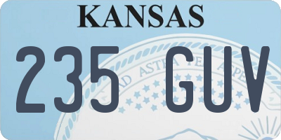 KS license plate 235GUV