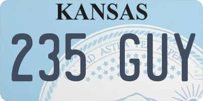 KS license plate 235GUY