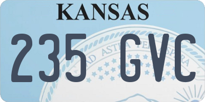 KS license plate 235GVC