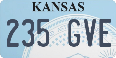 KS license plate 235GVE