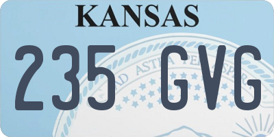 KS license plate 235GVG