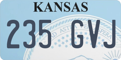 KS license plate 235GVJ