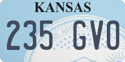 KS license plate 235GVO