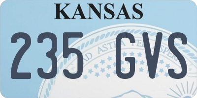 KS license plate 235GVS