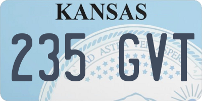KS license plate 235GVT