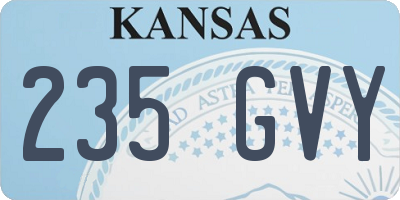 KS license plate 235GVY
