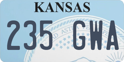 KS license plate 235GWA