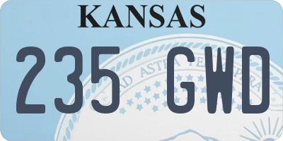 KS license plate 235GWD