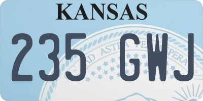 KS license plate 235GWJ