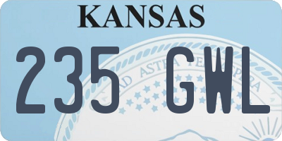 KS license plate 235GWL