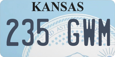 KS license plate 235GWM
