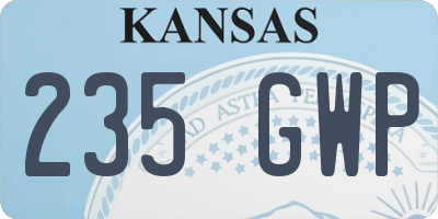 KS license plate 235GWP