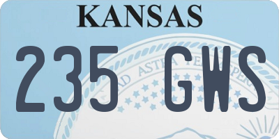 KS license plate 235GWS
