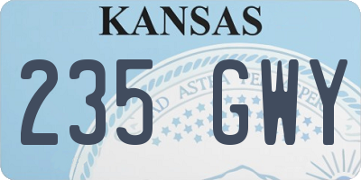 KS license plate 235GWY