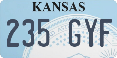 KS license plate 235GYF