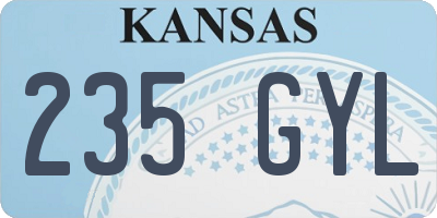 KS license plate 235GYL