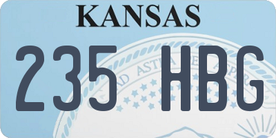 KS license plate 235HBG