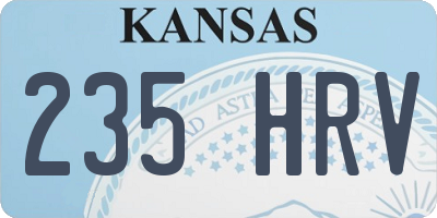 KS license plate 235HRV