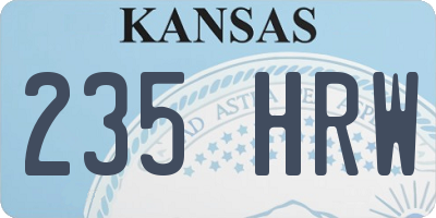KS license plate 235HRW