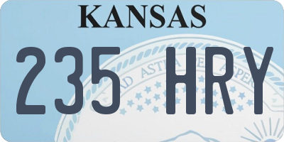 KS license plate 235HRY