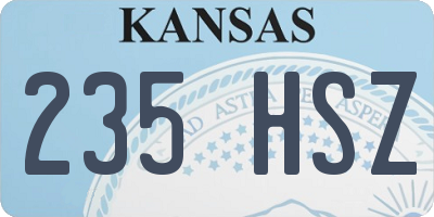 KS license plate 235HSZ