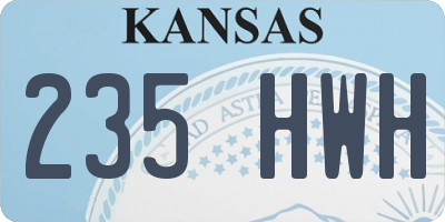 KS license plate 235HWH