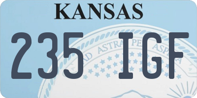 KS license plate 235IGF
