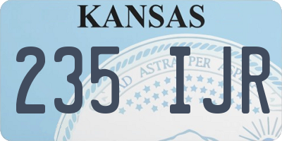 KS license plate 235IJR