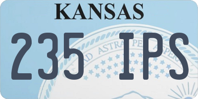 KS license plate 235IPS