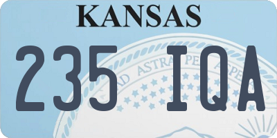 KS license plate 235IQA