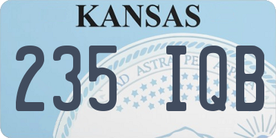 KS license plate 235IQB