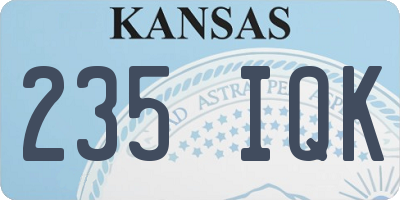 KS license plate 235IQK