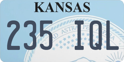KS license plate 235IQL