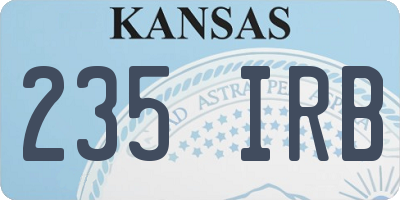 KS license plate 235IRB