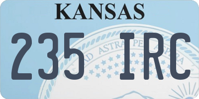 KS license plate 235IRC