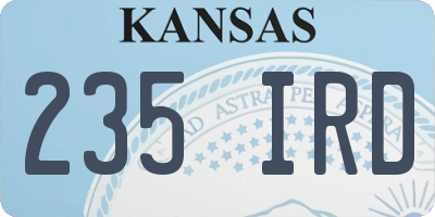 KS license plate 235IRD