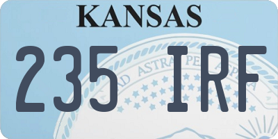 KS license plate 235IRF